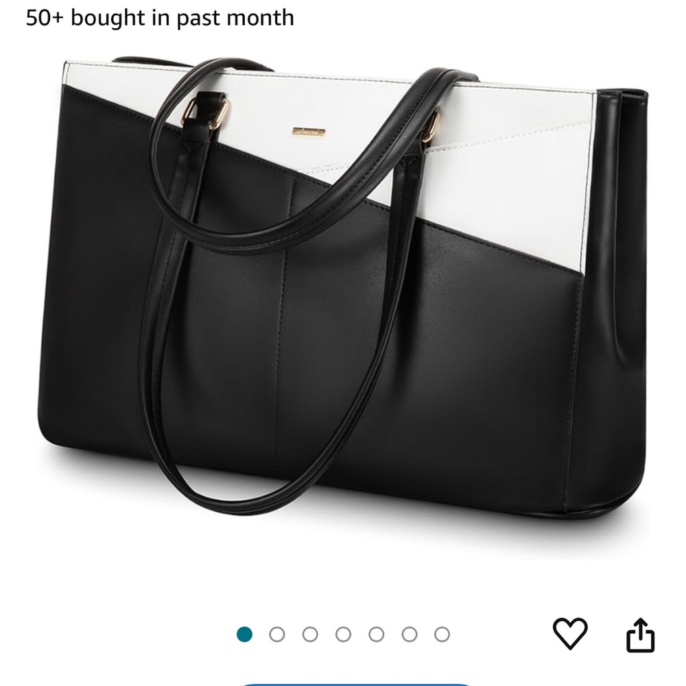 Black and White Tote / Laptop Bag